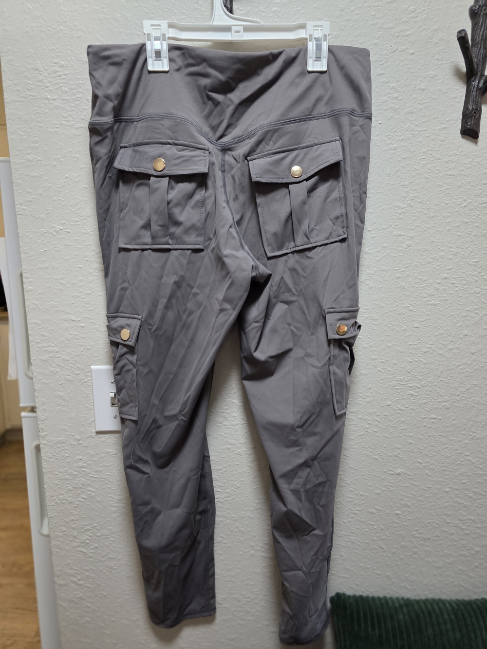 Gray Stretch Cargo LEGGINGS XL